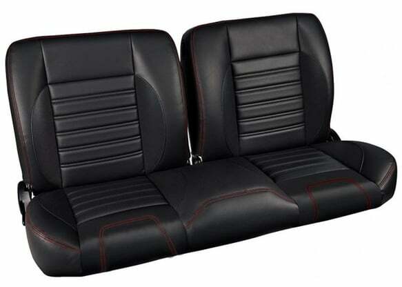1987 Blazer Split-Bench Seat-Sport-Black/ White Stitching QSBNH87WHITE steel