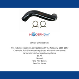 radiator hose kit fits 1956-1957 Chevy Full Size upper RHK006 Shafer's Classic Reproductions