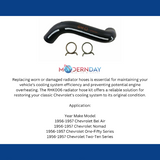 radiator hose kit fits 1956-1957 Chevy Full Size upper RHK006 Shafer's Classic Reproductions