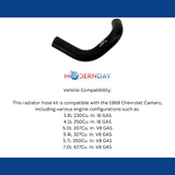 Fits 1969 Chevrolet Camaro Radiator Hose Kits RHK214