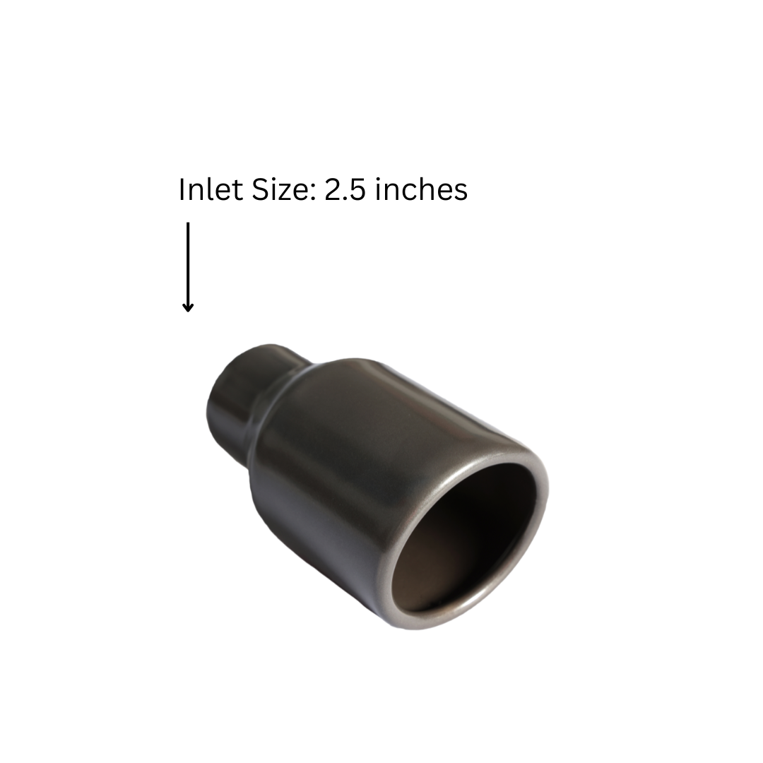 t Rolled Edge Slant Cut Stainless Steel Tip Powered Coated Gun Metal Grey-T819GY Modern Day Muffler and Brakes