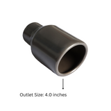 t Rolled Edge Slant Cut Stainless Steel Tip Powered Coated Gun Metal Grey-T819GY Modern Day Muffler and Brakes