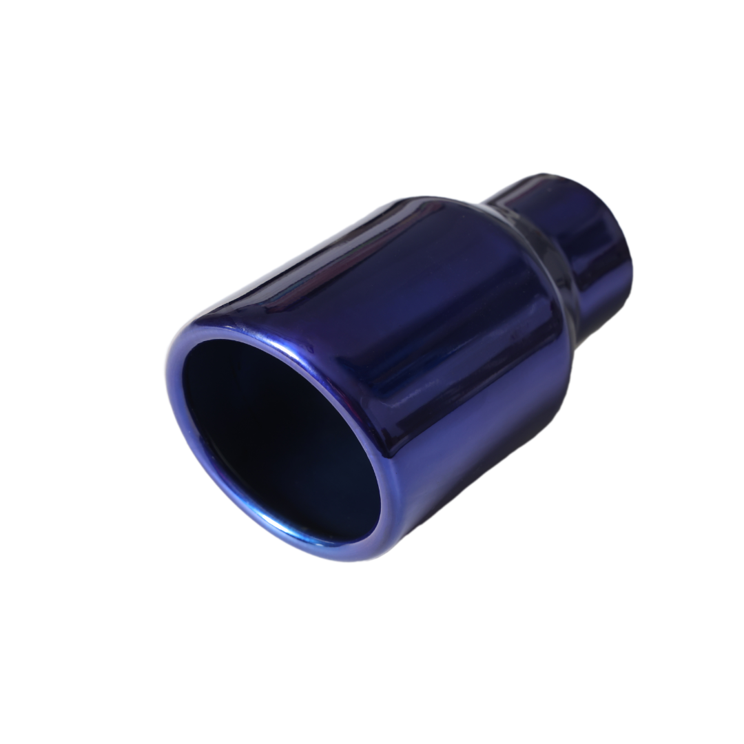 t Rolled Edge Slant Cut Stainless Steel Tip Powered Coated JDM Blue-T819BL Modern Day Muffler and Brakes