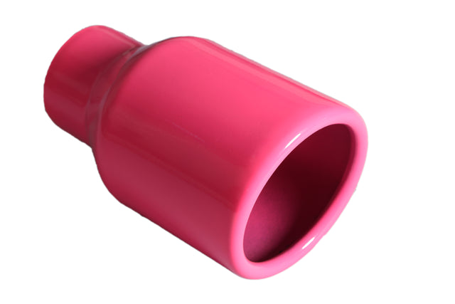 t Rolled Edge Slant Cut Stainless Steel Tip Powered Coated Pink-T819PK Modern Day Muffler and Brakes