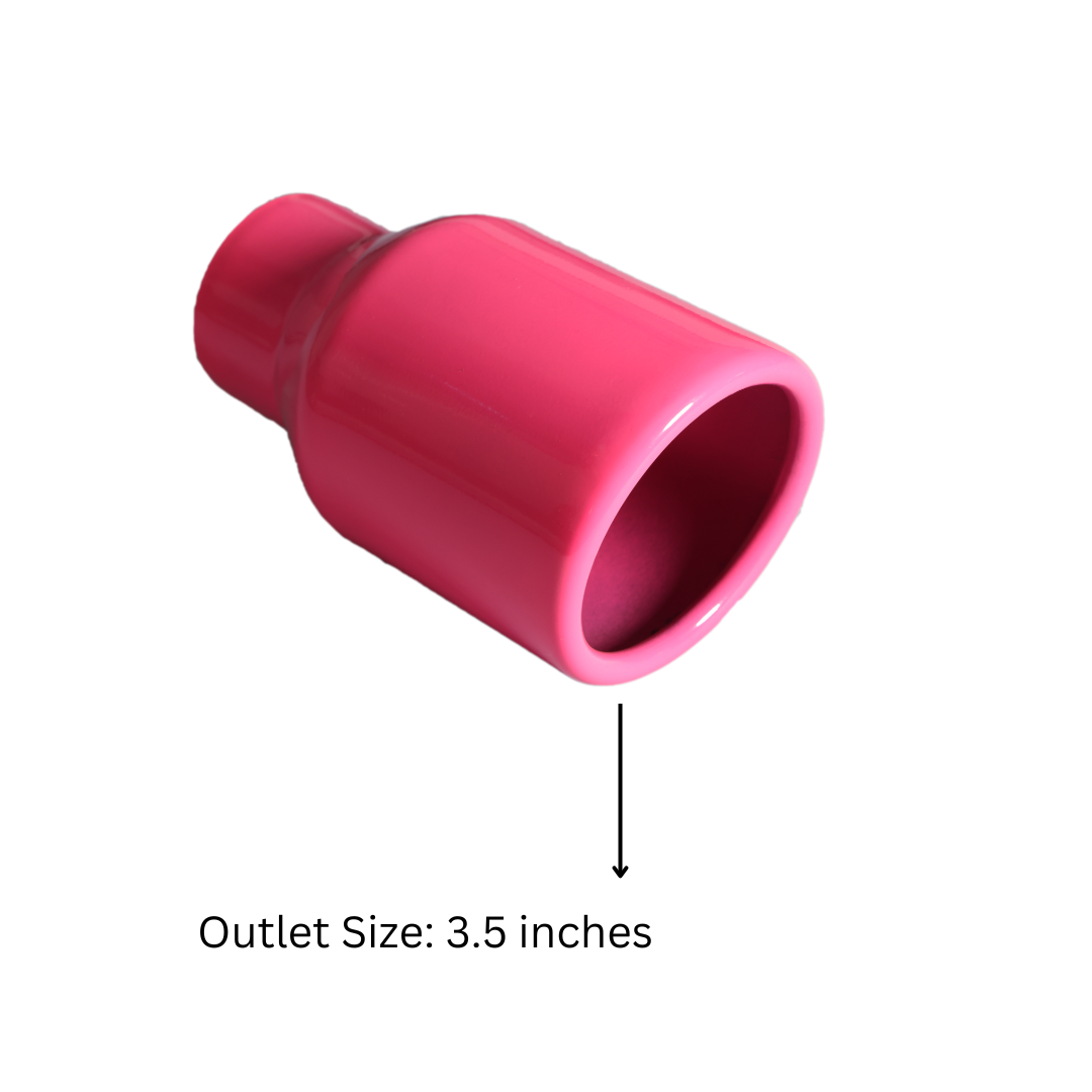 t Rolled Edge Slant Cut Stainless Steel Tip Powered Coated Pink-T819PK Modern Day Muffler and Brakes