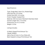 t Rolled Edge Slant Cut Stainless Steel Tip Powered Coated Pink-T819PK Modern Day Muffler and Brakes