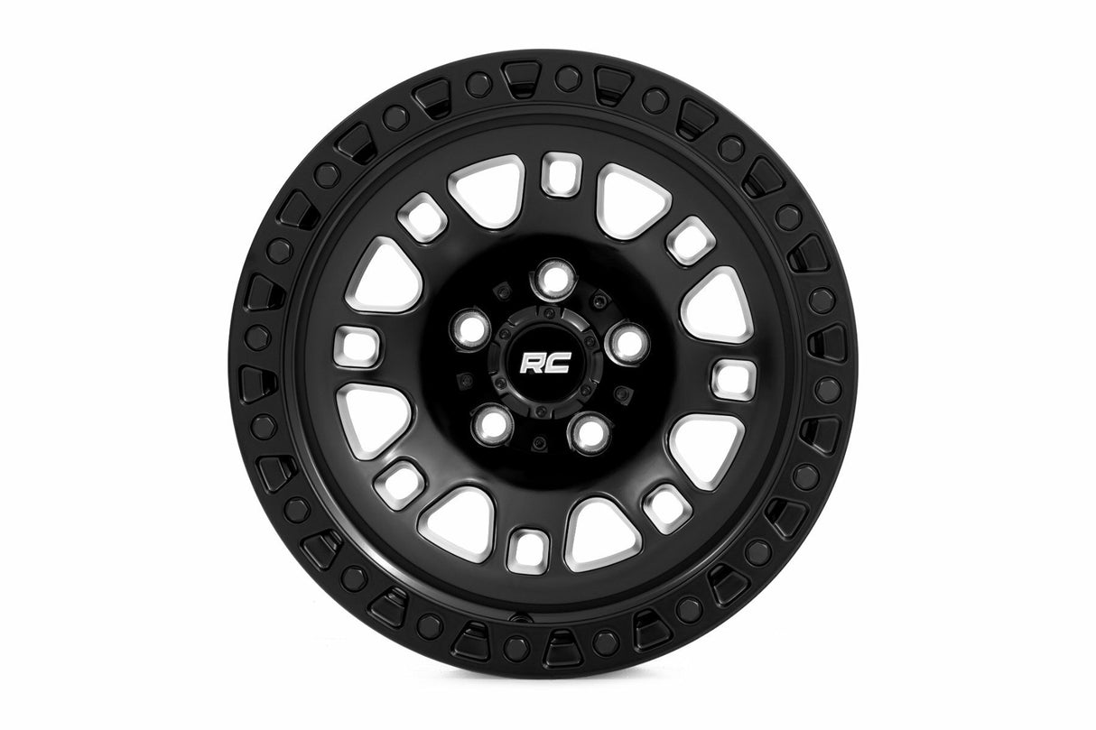 Rough Country 82 Series Wheel Semi Gloss Black 18x9 5x5.0 -12mm 82181218