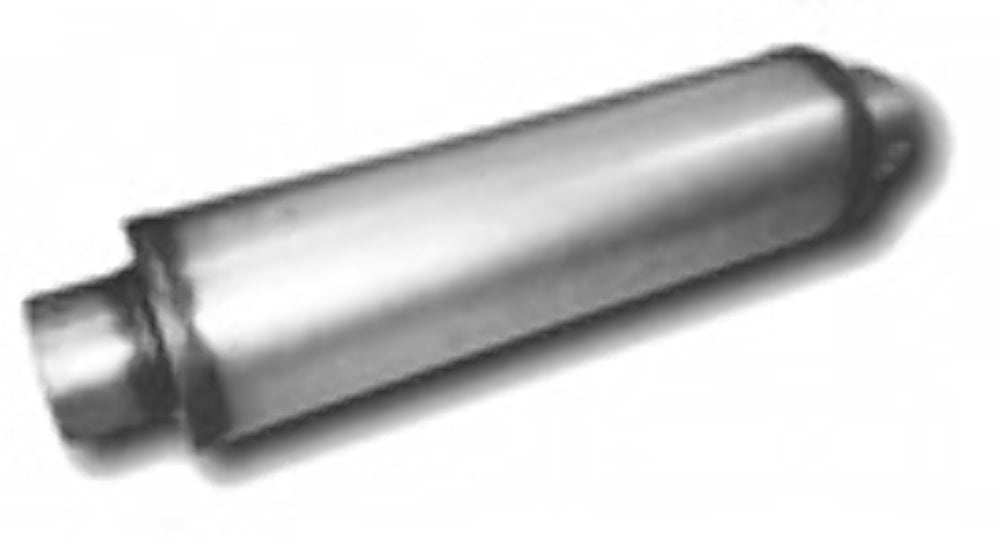 Round Muffler; 4" Body 2.25" Inlet 2.25" Outlet 14" Length 20" Overall-JXS0445 Jones Exhaust 4 inch