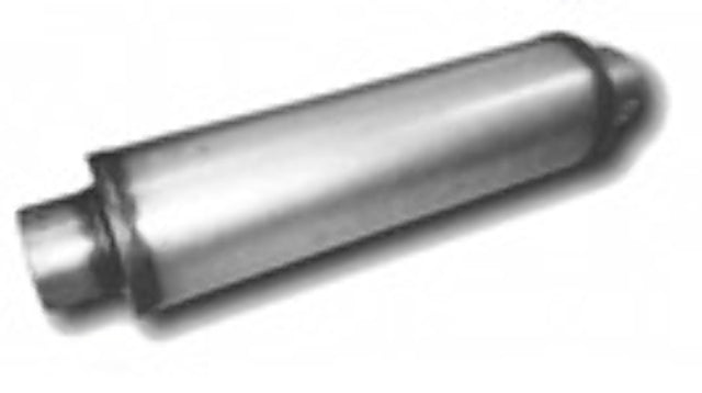 Round Muffler; 4" Body 2.25" Inlet 2.25" Outlet 14" Length 20" Overall-JXS0445 Jones Exhaust 4 inch