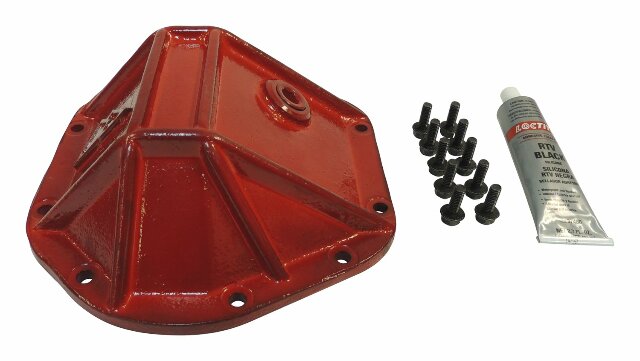 RT Off-Road Hd Differential Cover - RT20026 fits 1947-1954 Jeep Pickup w red steel powder coat includes hardware