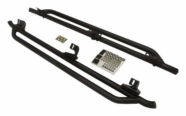 RT Off-Road rocker panel guard set fits 2007-2018 Jeep Wrangler black steel powder coat RT20029