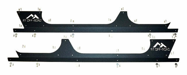 RT Off-Road rocker panel guard set fits 2007-2018 Jeep Wrangler black steel powder coat RT20035