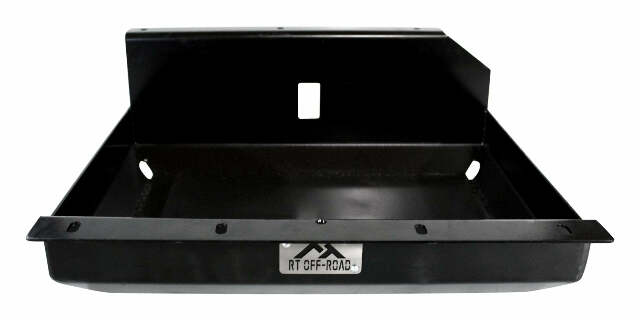 RT Off-Road skid plate fits 1976-1983 Jeep CJ5, 1976-1986 Jeep CJ7, 1981-1986 Jeep CJ8 black steel powder coat RT20039