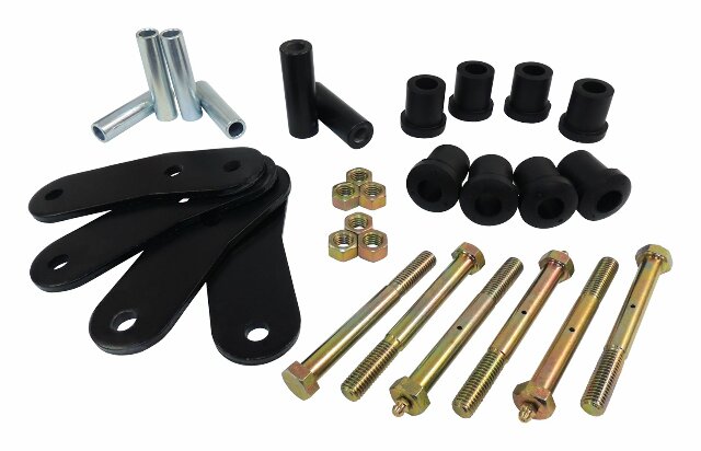 RT Off-Road Hd Shackle Kit - RT21049 fits 1987-1995 Jeep Wrangler black zinc rubber