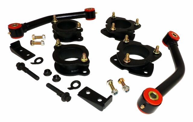 RT Off-Road lift kit fits 2007-2017 Jeep Compass, 2007-2017 Jeep Patriot black red steel powder coat includes hardware RT21053