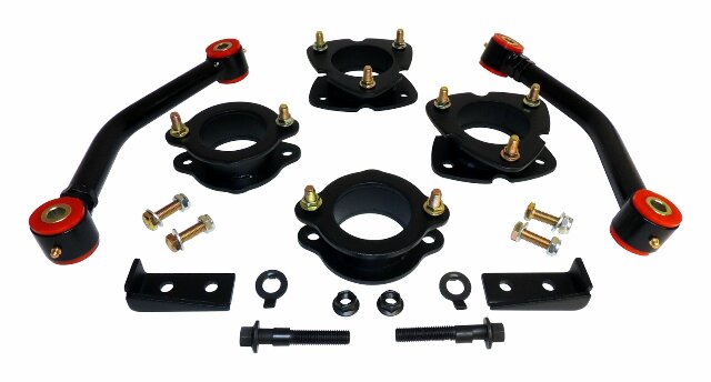 RT Off-Road lift kit fits 2007-2017 Jeep Compass, 2007-2017 Jeep Patriot black red steel powder coat includes hardware RT21053