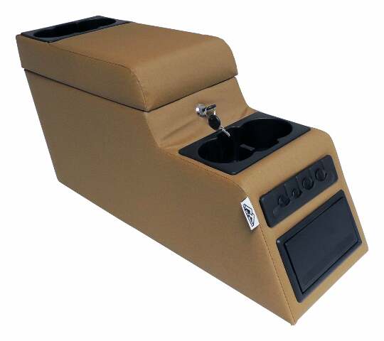 RT Off-Road Locking Center Console - RT27010 fits 1976-1983 Jeep CJ5, 1976-1986 Jeep CJ7, 1981-1986 Jeep CJ8 spice plastic fabric