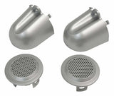 RT Off-Road Tweeter Covers - RT27042 fits 2007-2010 Jeep Wrangler brushed silver plastic