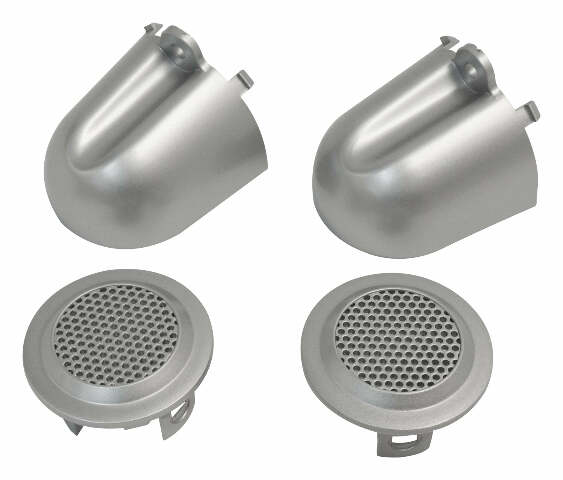 RT Off-Road Tweeter Covers - RT27042 fits 2007-2010 Jeep Wrangler brushed silver plastic