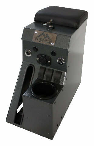 RT Off-Road Locking Center Console - RT27050 fits 1997-2006 Jeep Wrangler gray steel plastic powder coat
