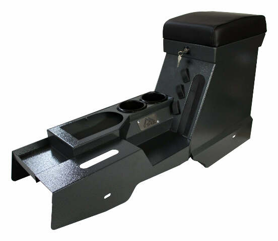 RT Off-Road Locking Center Console - RT27051 fits 2007-2010 Jeep Wrangler gray steel plastic powder coat