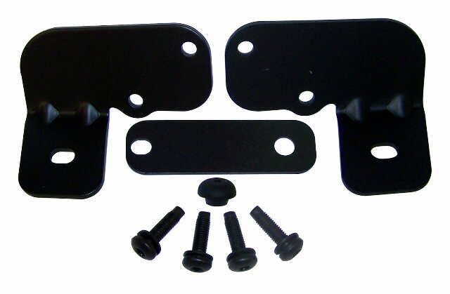 RT Off-Road windshield light mount bracket set fits 2007-2018 Jeep Wrangler black steel powder coat bolt-on includes hardware RT28003
