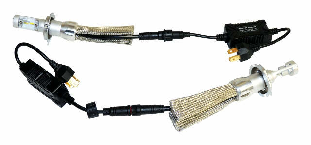 RT Off-Road LED headlight bulb kit fits 1993-1998 Jeep Grand Cherokee black silver plastic direct-fit no cutting RT28051