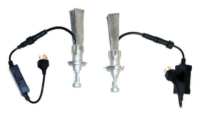 RT Off-Road LED headlight bulb kit fits 1993-1998 Jeep Grand Cherokee black silver plastic direct-fit no cutting RT28051