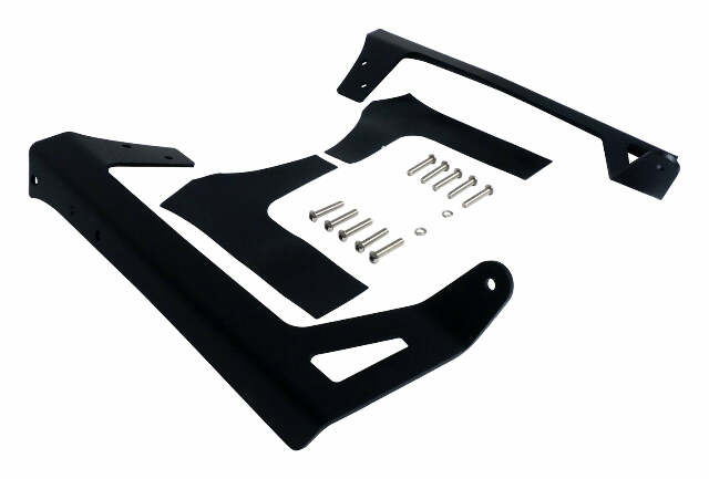 RT Off-Road LED light bar license plate bracket kit fits 2007-2018 Jeep Wrangler black stainless steel rubber powder coat RT28088