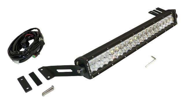 RT Off-Road LED light bar license plate bracket kit fits 2007-2018 Jeep Wrangler black steel aluminum plastic no cutting RT28092