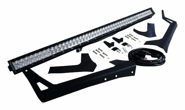 RT Off-Road LED light bar license plate bracket kit fits 2007-2018 Jeep Wrangler black stainless steel aluminum powder coat RT28093