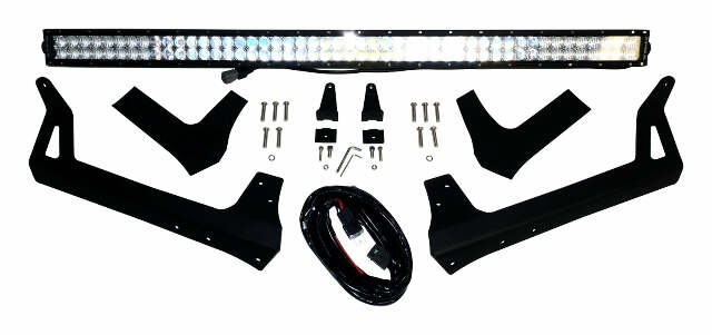 RT Off-Road LED light bar license plate bracket kit fits 2007-2018 Jeep Wrangler black stainless steel aluminum powder coat RT28093