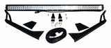 RT Off-Road LED light bar license plate bracket kit fits 1976-1986 Jeep CJ7, 1981-1986 Jeep CJ8, 1987-1995 Jeep Wrangler black steel aluminum rubber powder coat RT28094