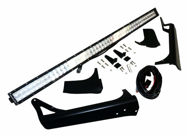 RT Off-Road LED light bar license plate bracket kit fits 1997-2006 Jeep Wrangler black steel aluminum rubber powder coat RT28095