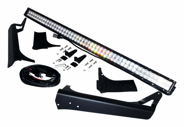 RT Off-Road LED light bar license plate bracket kit fits 1997-2006 Jeep Wrangler black steel aluminum rubber powder coat RT28095
