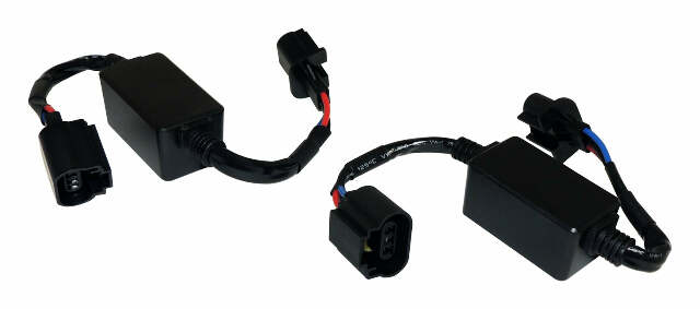 RT Off-Road LED Headlight Adapter Harness Set - RT28098 fits 2007-2018 Jeep Wrangler black green plastic rubber no cutting