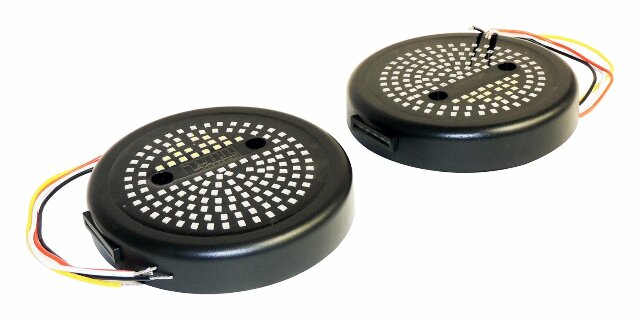 RT Off-Road 5 Round LED Tail Light Kit - RT28099 fits Jeep CJ5/CJ6/CJ7/CJ8 black steel plastic bolt-on