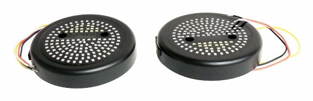 RT Off-Road 5 Round LED Tail Light Kit - RT28099 fits Jeep CJ5/CJ6/CJ7/CJ8 black steel plastic bolt-on