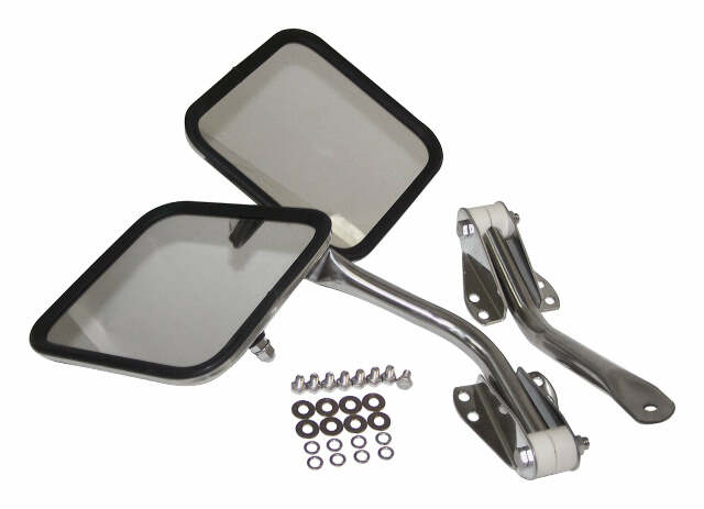 RT Off-Road mirror kit fits Jeep CJ5/CJ6/CJ7/CJ8 stainless steel chrome polished RT30003