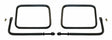 RT Off-Road mirror kit fits 1976-1983 Jeep CJ5, 1976-1986 Jeep CJ7, 1981-1986 Jeep CJ8 black metal powder coat RT30005
