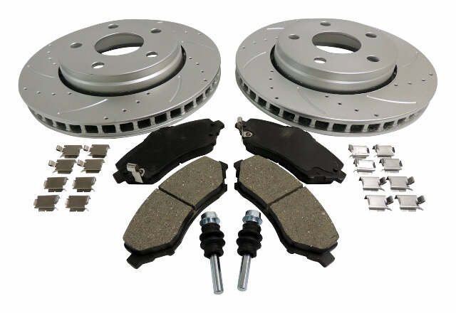RT Off-Road brake component fits 2007-2018 Jeep Wrangler black silver semi-metallic RT31027