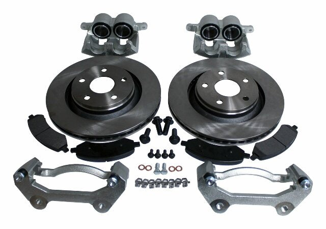 RT Off-Road big brake kit fits 2007-2018 Jeep Wrangler black unpainted silver steel rubber semi-metallic no cutting RT31046