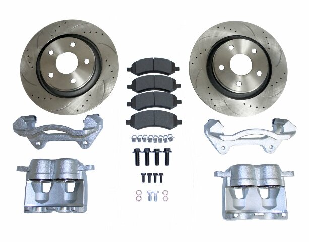 RT Off-Road big brake kit fits 2007-2018 Jeep Wrangler black unpainted silver steel rubber no cutting bolt-on RT31047