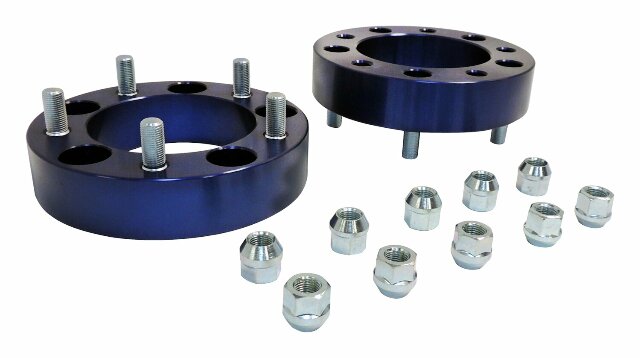 RT Off-Road Wheel Spacer Set - RT32005 fits 1976-1983 Jeep CJ5, 1976-1986 Jeep CJ7, 1981-1986 Jeep CJ8 blue aluminum