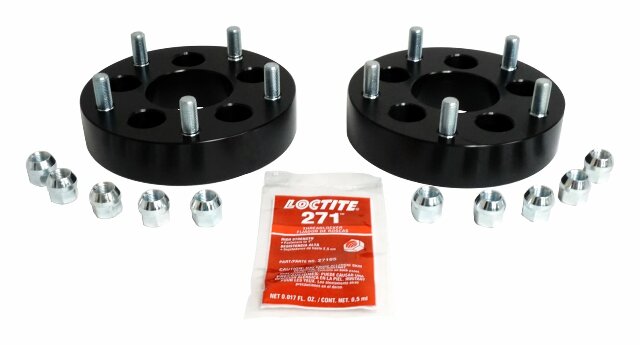 RT Off-Road Wheel Adapter Set - RT32011 fits 1984-2001 Jeep Cherokee, 1986-1992 Jeep Comanche, 1987-2006 Jeep Wrangler black steel aluminum