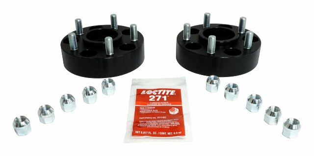 RT Off-Road Wheel Spacer Set - RT32012 fits 1984-2001 Jeep Cherokee, 1986-1992 Jeep Comanche, 1987-2006 Jeep Wrangler black steel aluminum