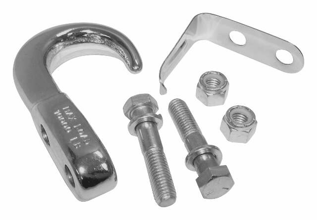RT Off-Road tow hook fits Jeep CJ5/CJ6/CJ7/CJ8 chrome metal RT33014