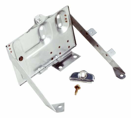 RT Off-Road Battery Tray Kit - RT34020 fits 1976-1986 Jeep CJ5, 1976-1986 Jeep CJ7, 1976-1986 Jeep CJ8 stainless steel