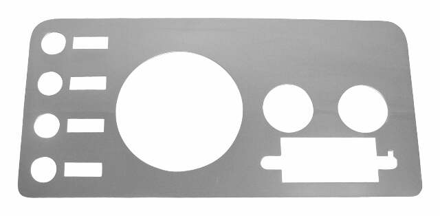 RT Off-Road Dash Overlay - RT34027 fits 1976-1983 Jeep CJ5, 1976-1986 Jeep CJ7, 1981-1986 Jeep CJ8 stainless steel