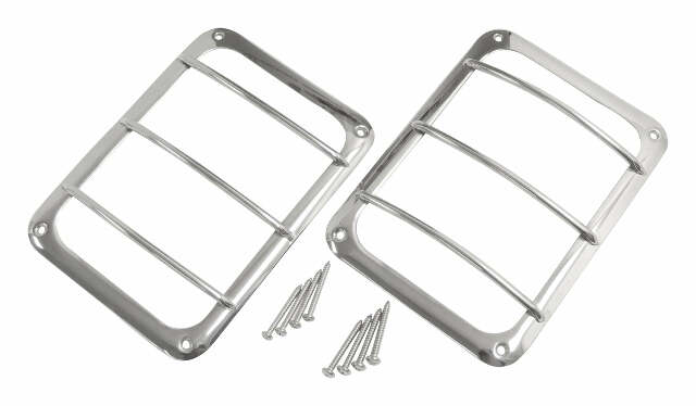 RT Off-Road Tail Light Guard Set - RT34081 fits 2007-2018 Jeep Wrangler stainless steel polished